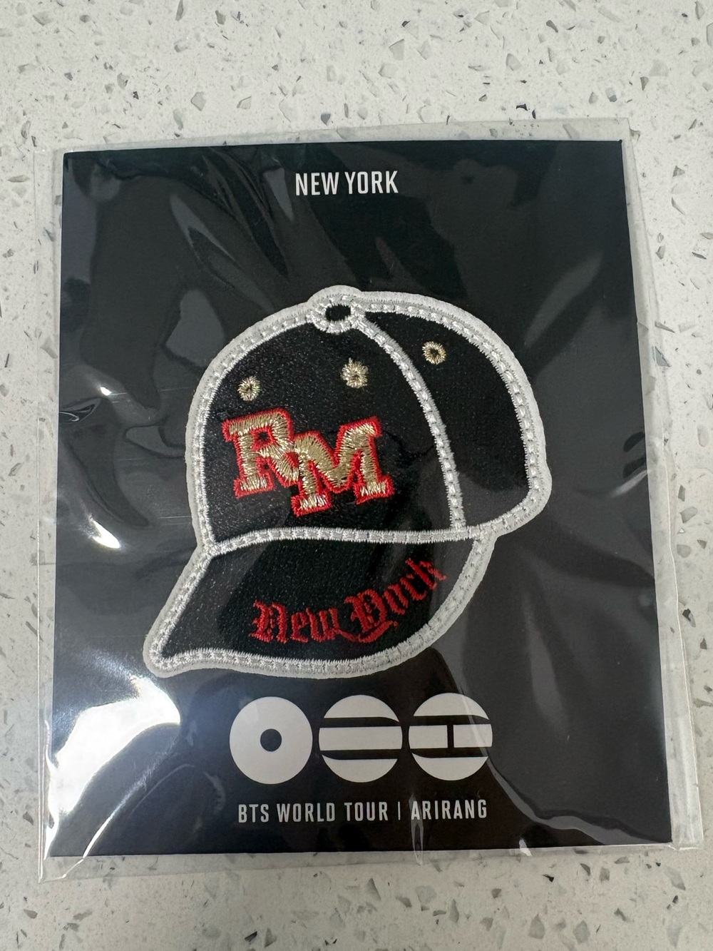 Exclusive BTS Arirang New York Pop Up Embroidered Patch Clip Pin - RM Namjoon